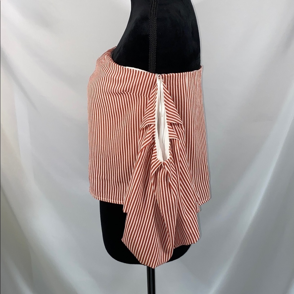 Good Luck Gem Nordstrom Striped Off The Shoulder Crop Blouse M - Picture 5 of 6